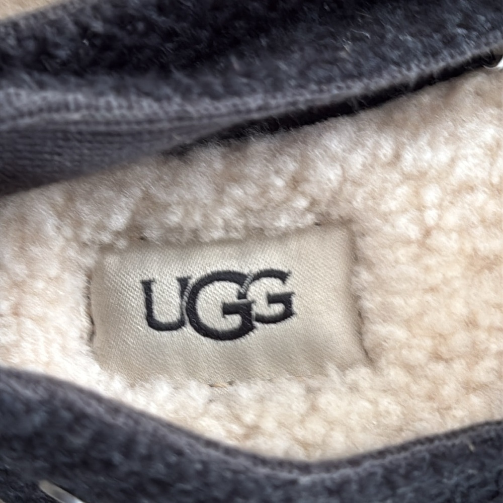 UGG Black Knit Slippers with Pom Pom - Picture 5 of 7